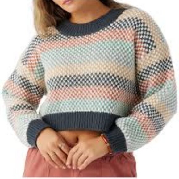O'NEIL BILLIE CROPPED STRIPE SWEATER NWT - Picture 4 of 9